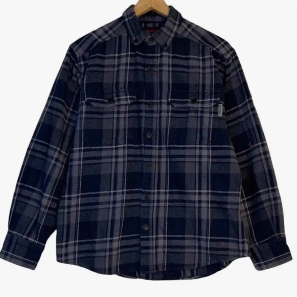 Wolverine Glacier Heavyweight Long Sleeve‎ Flannel Shirt Men’s Size XL Gray
